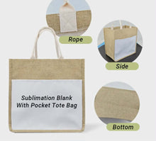 Load image into Gallery viewer, Sublimation JUTE TOTE BAG (due late may)