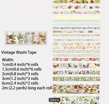 Load image into Gallery viewer, IMODA Washi Scrapbook Tape Vintage Floral and Butterfly 20pk 2m each
