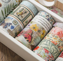 Load image into Gallery viewer, IMODA Washi Scrapbook Tape Vintage Floral and Butterfly 20pk 2m each
