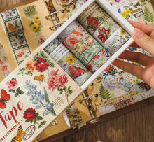 Load image into Gallery viewer, IMODA Washi Scrapbook Tape Vintage Floral and Butterfly 20pk 2m each
